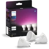 Philips Hue GU10 smarte Lampe, weißes und farbiges Licht, 3er-Pack, Bluetooth kompatibel, Sprachsteuerung mit Alexa, Apple Home und Google Assistant