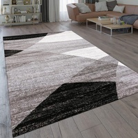 VIMODA Teppich Geometrisches Muster Meliert in Grau Weiß Schwarz Kurzflor Läufer Wohnzimmer, Maße:120 x 170 cm