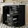 Okwish Waschtischunterschrank 3 Schubladen 76 x 85 x 46,5 cm Schwarz