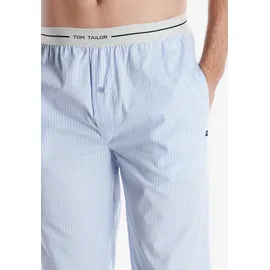 Tom Tailor Pyjamahose TOM TAILOR "Dakota", Herren, Gr. 56, N-Gr, blau, Jersey, Obermaterial: 100% Baumwolle, gestreift, bequem lang, Hosen Pyjamahose, Logobund, Seitentaschen, locker, bequem, atmungsaktiv, elastisch