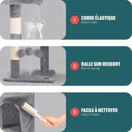 VOUNOT Kratzbaum 112 cm grau