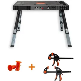 FUXTEC 5in1 Universal-Werkbank FX-WB Bundle inkl. Schaubzwingen – Halter