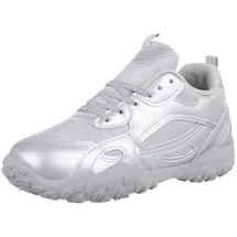 Ital-Design Low-Top Freizeit Sneaker Damen Silber 38