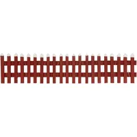 ECD Germany Deko Holz Zaun 90 x 21 cm rot