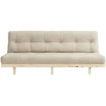 Karup Schlafsofa KARUP DESIGN "Lean 200 Schlafsofa, Gästebett, Sofa mit Futonmatratze", beige, B:200cm H:73cm T:100cm, Bezug: 80% Baumwolle, 20% Polyester, Sofas, Schlafsofa, Inkl. Futonmatratze, Liegefläche 130x200 cm, FSC zertifizierte Kiefer