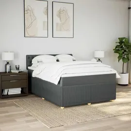 vidaXL Boxspringbett 140 x 200 cm Dunkelgrau