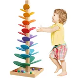 Murmelbahn Holz Klangbaum, Murmelbahn Regenbogen, Murmelturm Musikbaum Lernspiel