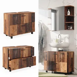Vicco Waschbeckenunterschrank 2 Schubladen 80 x 60,8 x 33 cm Braun
