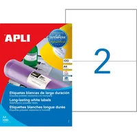APLI agipa Wetterfeste Folien-Etiketten, 210 x 148,5 mm, weiß