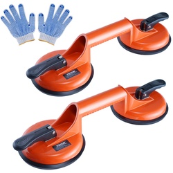 VEVOR Saugheber aus NBR Glasheber φ119mm Vakuumheber Belastbarkeit 85-150kg Glassauger Betriebstemperatur -20-60°C Plattenheber Vakuum Saugnapf mit ergonomischem Alu-Griff