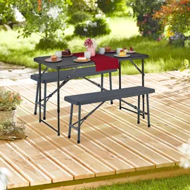 Relaxdays Bierbank 42 x 100 x 25 cm Grau