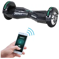 ROBWAY W2 Hoverboard für Erwachsene und Kinder, 8 Zoll, Self-Balance-Funktion, Bluetooth, App, LEDs (Carbon)