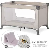 hauck Reisebett Set Dream'n Play inkl. Reisebett Matratze | Insektenschutz - beige