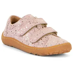 Klettschuh FRODDO "Barefoot Base", Kinder, Gr. 33, rosa (rosa metallic), Leder, metallic, festlich, Schuhe, Konfirmationsschuh, Barfußschuh mit Metallic-Dots verziert