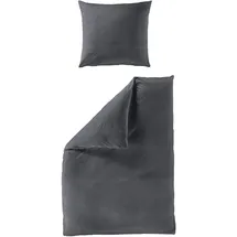 BIERBAUM Chic Uni unifarben grau 200 x 200 cm + 2 x 80 x 80 cm