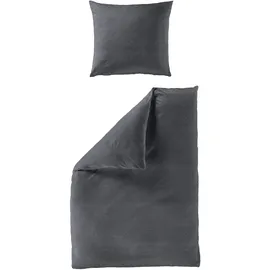 BIERBAUM Chic Uni unifarben grau 200 x 200 cm + 2 x 80 x 80 cm