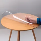 Zlovne Runde Home Desk Transparente Tischdecke,1mm Dicke Tischdecke Tischfolie,Esszimmer Tabelle Beschützer,Verbrühungsschutz und Keine Verfärbung Schutzfolie (Diameter 120cm/47inch)