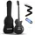 Donner E-Gitarre Set E Gitarren LP-Stil 39 Zoll Voller Größe mit Tasche, Gurt, Kabel (Schwarz)