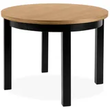 KONSIMO® Esstisch BALTE Ausziehbar Rund Esstisch, hergestellt in der EU, Loft&Industrial Stil, ausziehbar bis 220cm braun|schwarz