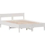 vidaXL Massivholzbett 160 x 200 cm Weiß