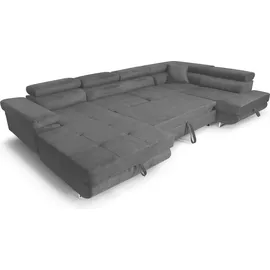 sofiland Ecksofa U-Form Grau 2-Sitzer