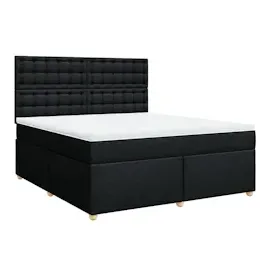 vidaXL Boxspringbett mit Matratze Schwarz 180x200 cm Stoff