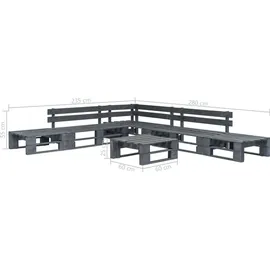 vidaXL Garten-Sofagarnitur 6-tlg. grau