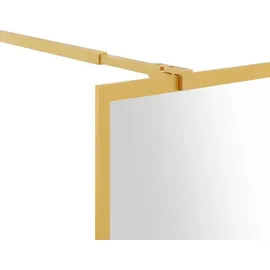 vidaXL Duschwand für Begehbare Dusche mit ESG Klarglas Golden 90x195cm
