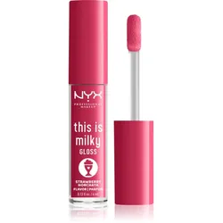 NYX Professional Makeup This is Milky Gloss Milkshakes Hydratisierendes Lipgloss mit Parfümierung Farbton 10 Strawberry Horchata 4 ml