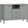 vidaXL Sideboard OSLO mit Metallbeinen Grau 113x40x77 cm Massivholz