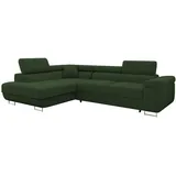 Mirjan24 Ecksofa Dunkelgrün, Textil, 5-Sitzer, links montierbar, L-Form,Rechteckig, 274x203 cm, Wohnzimmer, Sofas & Couches, Wohnlandschaften, Ecksofas
