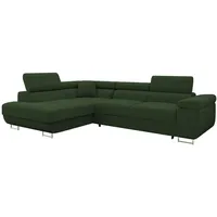 Mirjan24 Ecksofa Dunkelgrün, Textil, 5-Sitzer, links montierbar, L-Form,Rechteckig, 274x203 cm, Wohnzimmer, Sofas & Couches, Wohnlandschaften, Ecksofas