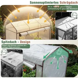 Sekey Foliengewächshaus Alu Weiß 0,5 m2