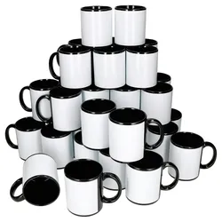 36er Set CARINA schwarze Kaffeebecher zum Beschriften – A2010