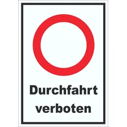 Durchfahrt verboten Aufkleber A0 (841x1189mm)