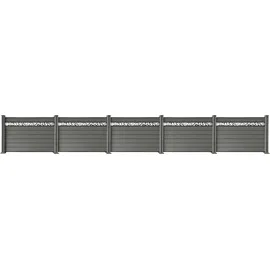 prestige home living outdoor WPC-Sichtschutzzaun 9,1 x 1,3 m Grau