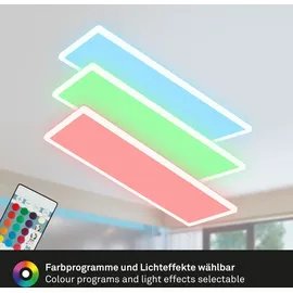 Briloner Leuchten - Ultraflache Deckenlampe RGBW, LED Deckenleuchte mit Backlight, Neutralweiß, LED Panel, Farbwechsel, Dimmbar, Fernbedienung, Weiß, 7404-016