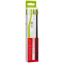 Swissdent BIO Triple grün, weiss, schwarz Zahnbürste 