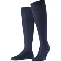 Falke Herren Kniestrümpfe Tiago, Socken, Bio-Baumwolle, Logo, lang, einfarbig Dunkelblau 41-42