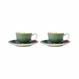 Maxwell & Williams HV0168 Espresso-Tasse - Set 4 tlg - 85 ml - Porzellan - TC Silk Road, in Geschenkbox - Blau