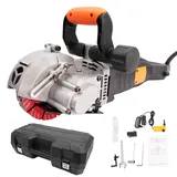 Mauernutfräse Schlitzfräse 4800W, Betonschneider Set Nass und Trocken 5000r/min Max. Schnittgröße 42x40mm, Elektrische Nut Maschine mit 5 Diamantklingen und Wasserpumpe, für Schneiden Beton Stahl