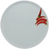 CreaTable 6er Set CreaTable Pizzateller Kräuter Ø 33 cm Porzellan Rot
