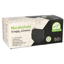 Medi-Inn Mundschutz 3-lagig m.Elastikbändern schwarz