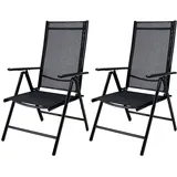 CASARIA Bern Gartenstuhl 60 x 65 x 111 cm anthrazit klappbar 2 St.