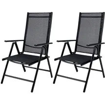 CASARIA Bern Gartenstuhl 60 x 65 x 111 cm anthrazit klappbar 2 St.