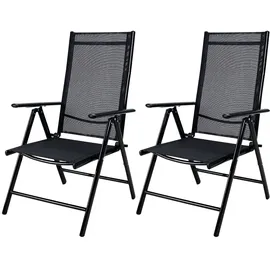 CASARIA Bern Gartenstuhl 60 x 65 x 111 cm anthrazit klappbar 2 St.