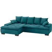 Ecksofa MR. COUCH "Haiti II, L-Form", blau (petrol), B:280cm H:87cm T:180cm, Memphis (Grundgewebe - 100% Polyester; Nutzschicht- 90% Polyester / 10% Polyamide), Sofas, Wahlweise mit Kaltschaum, Bett, Bettkasten