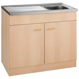 KOCHSTATION Spülenschrank »KS-Elster«, Breite 100 cm, braun