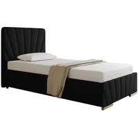 Panda möbel Polsterbett Schwarz, Holz, Mode, 100x206 cm, Oeko-Tex®