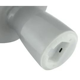 Lightbox LED Akku Pilzleuchte aus Glas, 250 lm, 2700 K, H 22 cm, dimmbar, grau - Grau